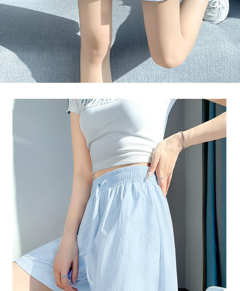 Warrior Women's Shorts 2026 New Summer Ice Silk Sun Protection Quick-Dry Slimming Mid-Length Loose Design Sports Pants 16