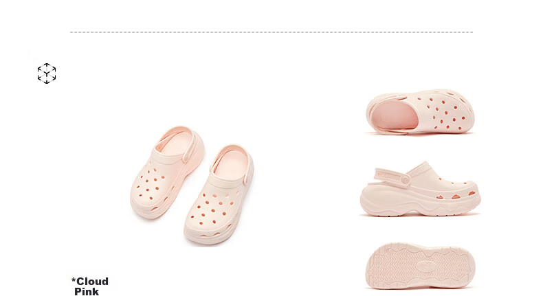 QIAODAN Women's Hamburger Perforated Shoes, Sneakers, Casual Shoes, Breathable Soft-Soled Sandals for Summer, Thick-Soled Height-Increasing Slippers for Wome 18