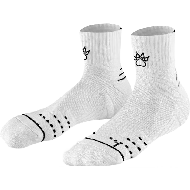 KELME Adult Basketball Socks, Thickened for Training And Competition, Breathable, Durable, Non-Slip Short Tube Socks, White And Black, Size L (39-44)