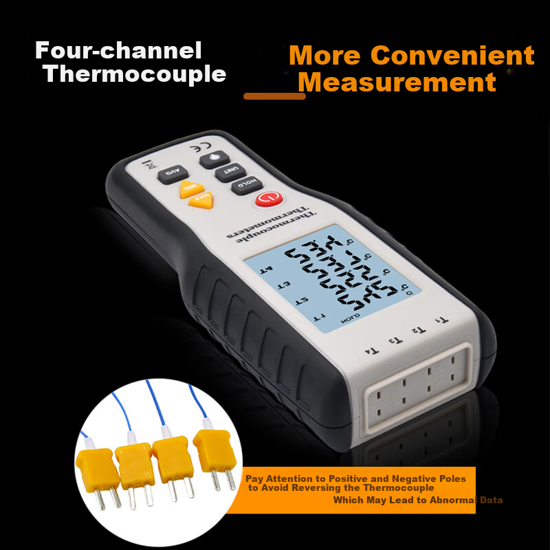 YHT Four-Channel Electronic K-Type Thermocouple Probe, Temperature Meter YHT309, Water Temperature Mold Thermometer Gauge 10