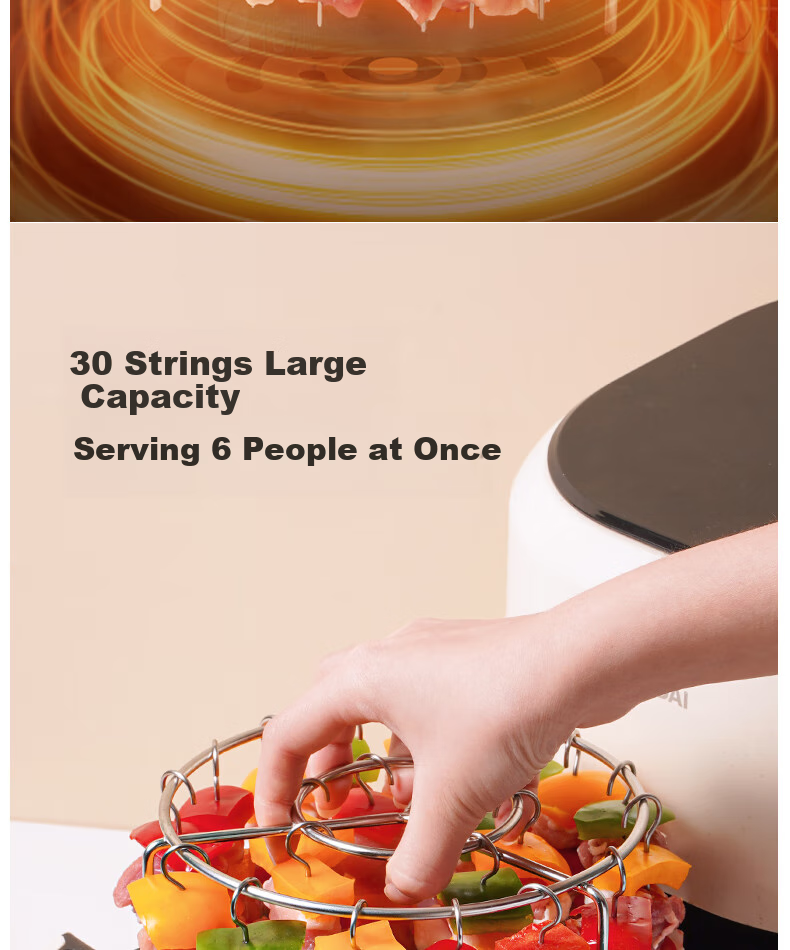 Mohuanchufang Air Fryer Grill Rack [30 Skewers], 304 Stainless Steel Skewers, Barbecue Grill Rack, Oven Hanging Rack, No-Flip Meat And Kebab Grilling 5