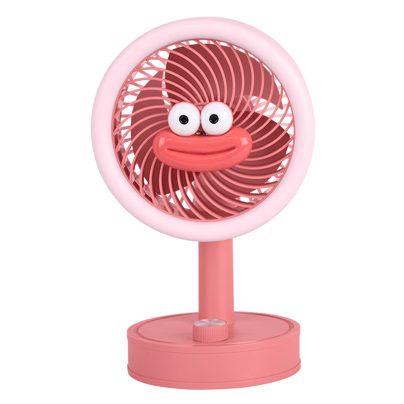Ouliwen Mini Fan, Desktop And Bed Use, USB Rechargeable, Low Noise, Stepless Speed Adjustment with Base, Portable Mini High-Power Electric Fan for Office And Dormitory, Pink