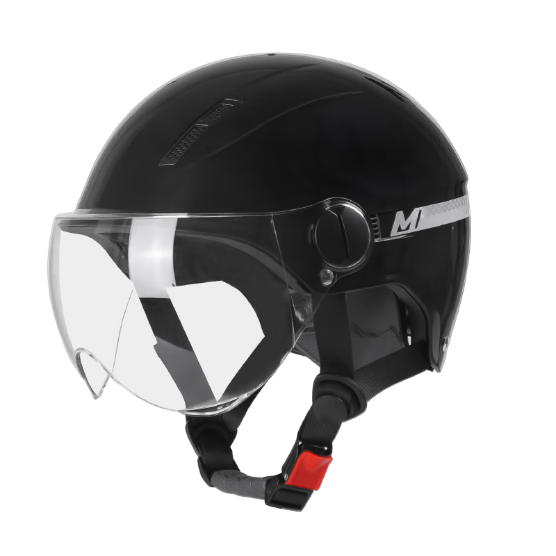 MYARMOR Helmet Electric Vehicle New National Standard 3C Certified Class A Motorcycle Summer Half Helmet Unisex Lightweight Breathable Electric Scooter Safety Helmet Earl Black Short Visor (One Size) 