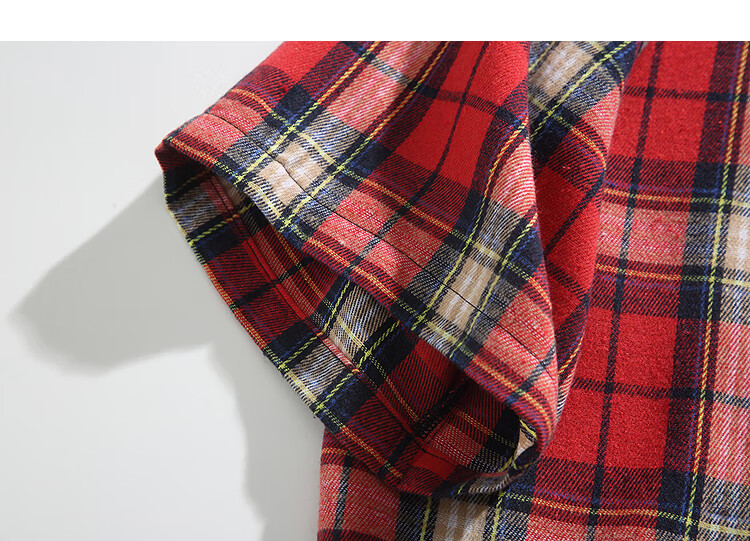 CLOR American Retro Lapel Plaid Shirt for Men, Spring And Summer Style, Loose Casual Trendy Short Sleeve CLCX05 Green 4XL 15