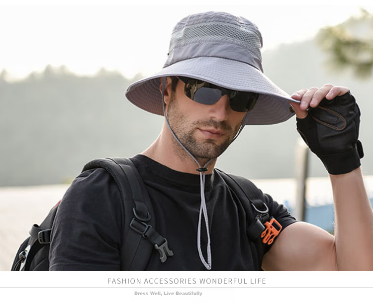 GLO-STORY Sun Hat for Men, Outdoor Fishing Hiking Cap, Men's Sun Protection Hat, Fisherman Hat for Me 11