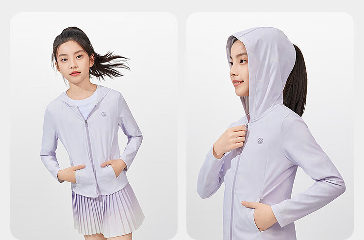 BOSIDENG Summer National Standard Original Yarn Sun Protection Clothing for Girls, UPF100+ UV-Resistant Trendy Outdoor Travel Jacket 17