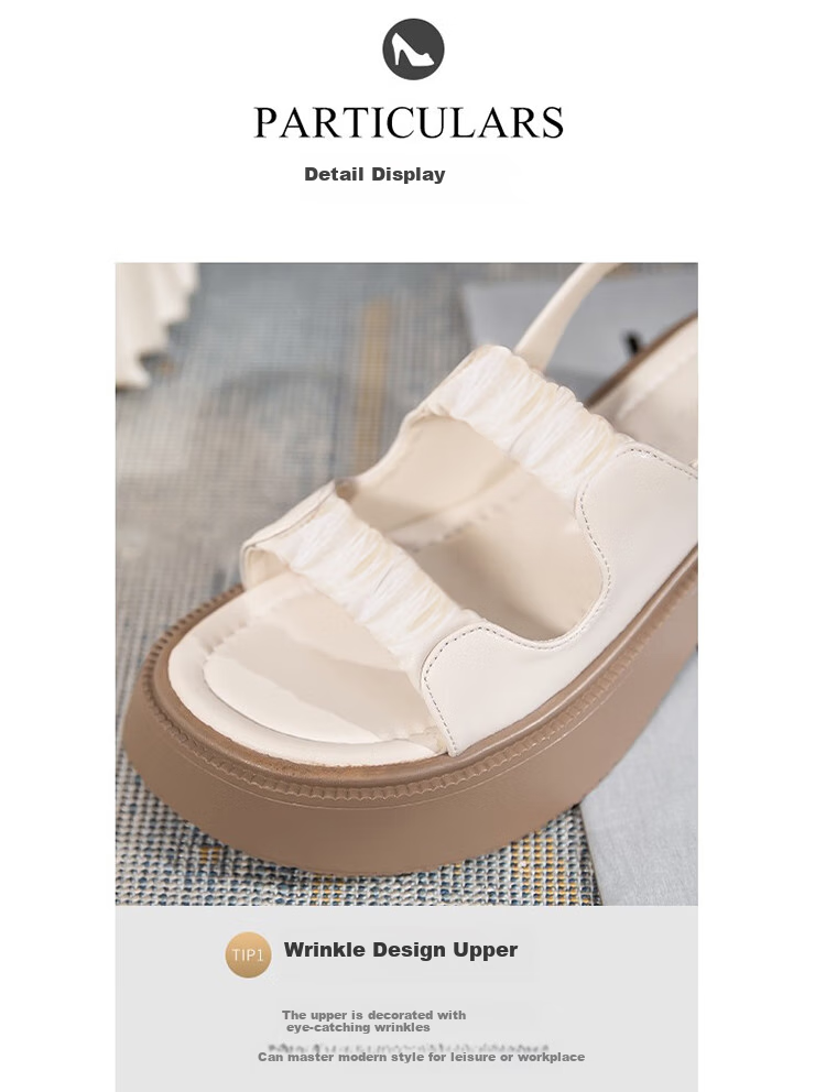 ZHR Roman Sandals for Women, Summer Height-Increasing Slippers, Outdoor Wear, Single-Strap Women's Shoes, 2026 New Style JF10T, Beige, Size 36 6