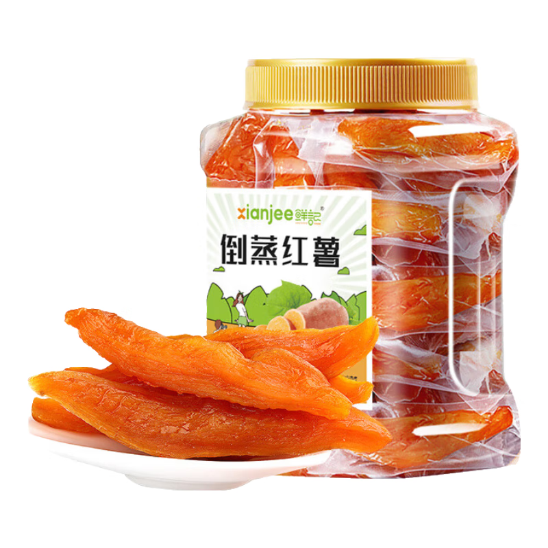 鲜记 倒蒸红薯500g 农家原味番薯条 休闲零食 黄金地瓜干 红薯干