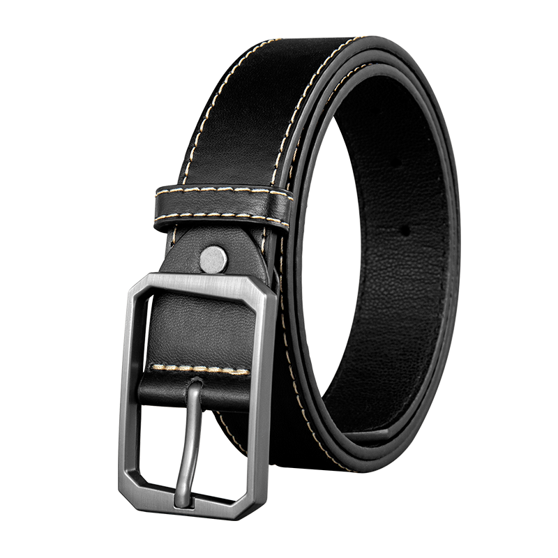 COW Men's Leather Belt with Pin Buckle, Summer Jeans Belt, Casual Simple Birthday Gift for Boyfriend Or Father's Day Present