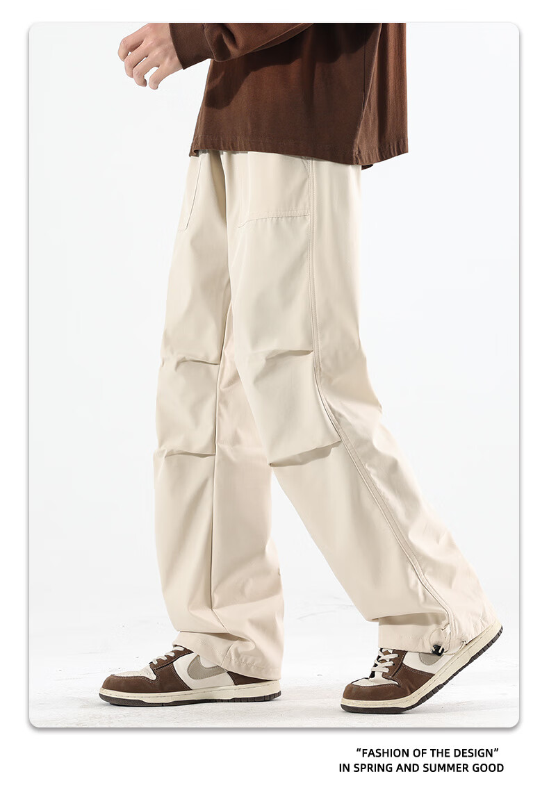 SWAMP AREA Men's Outdoor Sports Pants, Spring And Autumn Soft Shell Versatile Trendy Hiking Trousers, Cargo Pants WS398 White S 6