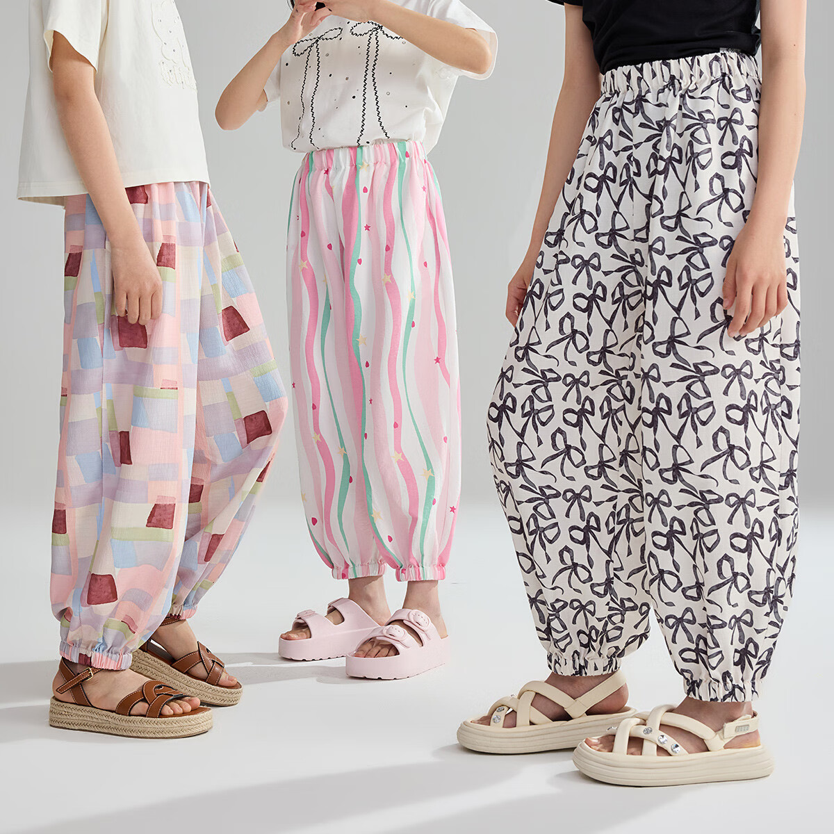 ASK JUNIOR Children's Pants, Summer Mid-To Kids' Lantern Pants, Mosquito-Proof Trousers, Girls' All-Over Watercolor Casual Pants, Long Pants, Joggers 6