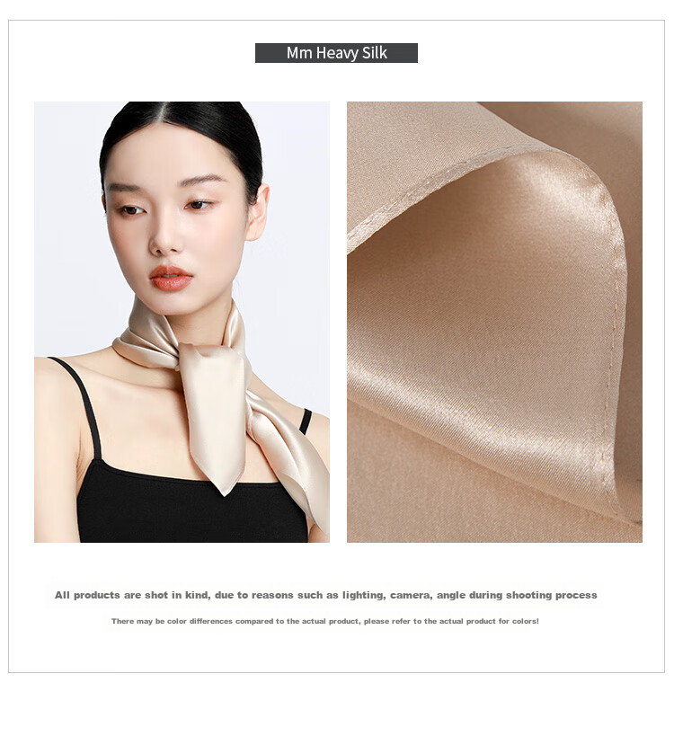 Sijie [High Value for Money] Silk Scarf for Women, 100% Mulberry Silk Scarf, Solid Color Necktie, Mid-Autumn Festival Gift 4