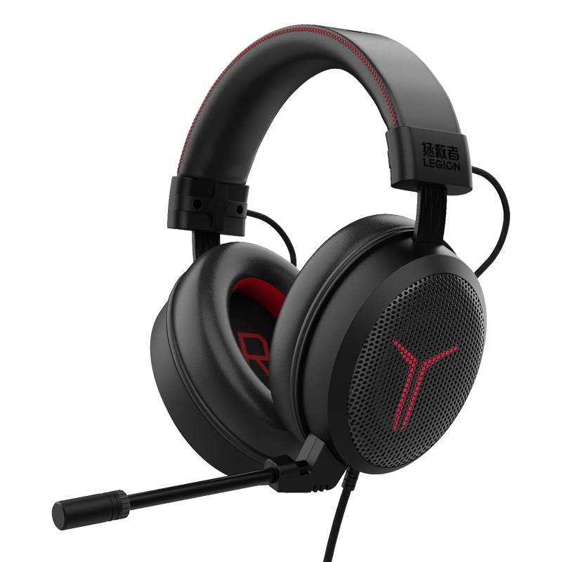 Lenovo Savior Thunder Y480 Wired Gaming Headset, Over-Ear Professional E-Sports Headphones with Microphone, USB Headphones in Black, for Playing Black Myth: Wukong And Triangular Battle Royale