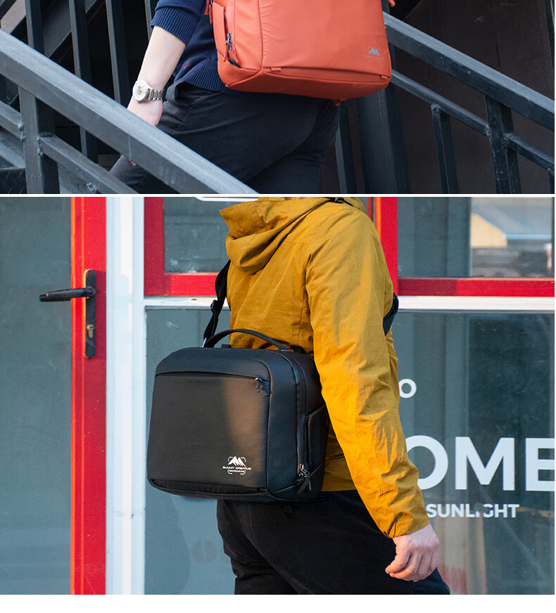 Shanmu 10L Champagne Single Shoulder Camera Bag Crossbody DSLR Mirrorless Digital Storage Waterproof Durable Lightweight Camera Backpack for Cycling Commuting 16