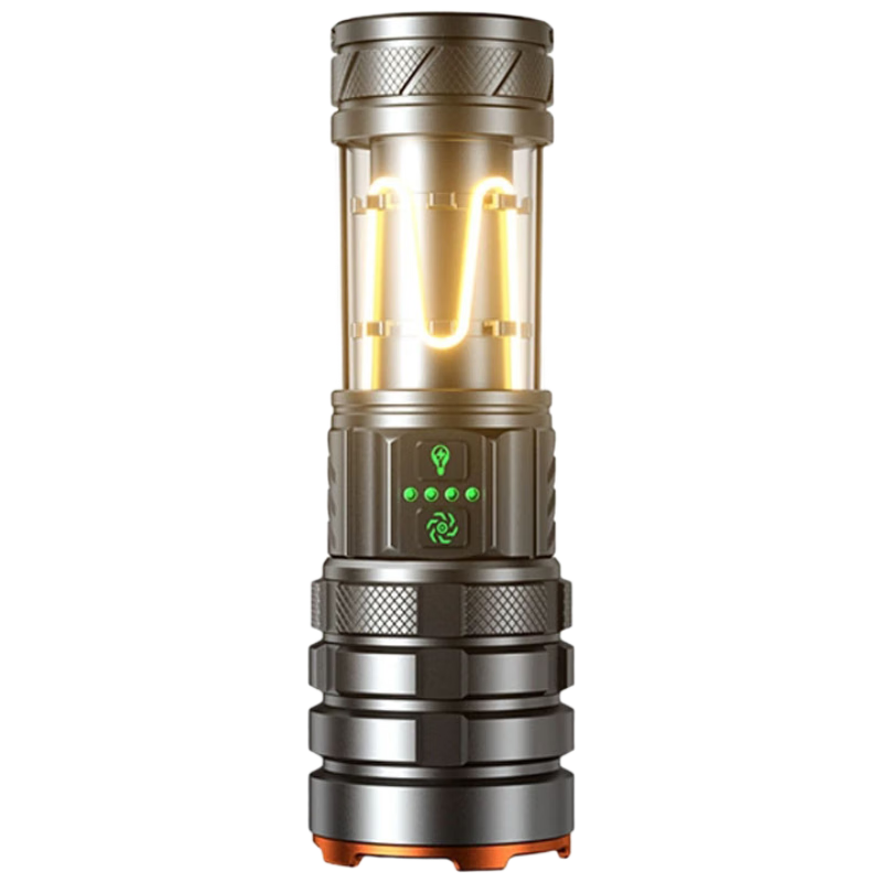 Zhaoshen Multifunctional High-Brightness Outdoor Flashlight Long Battery Life Rechargeable Red Blue Warning Telescopic Zoom Portable Emergency Flashlight Climbing Atmosphere Light [Jingpei]