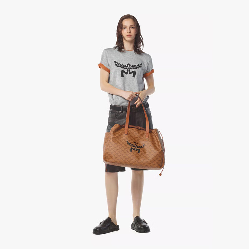 MCM [Celebrity Style] HIMMEL Extra Large Fitness Travel Bag, Cognac Color, Gift