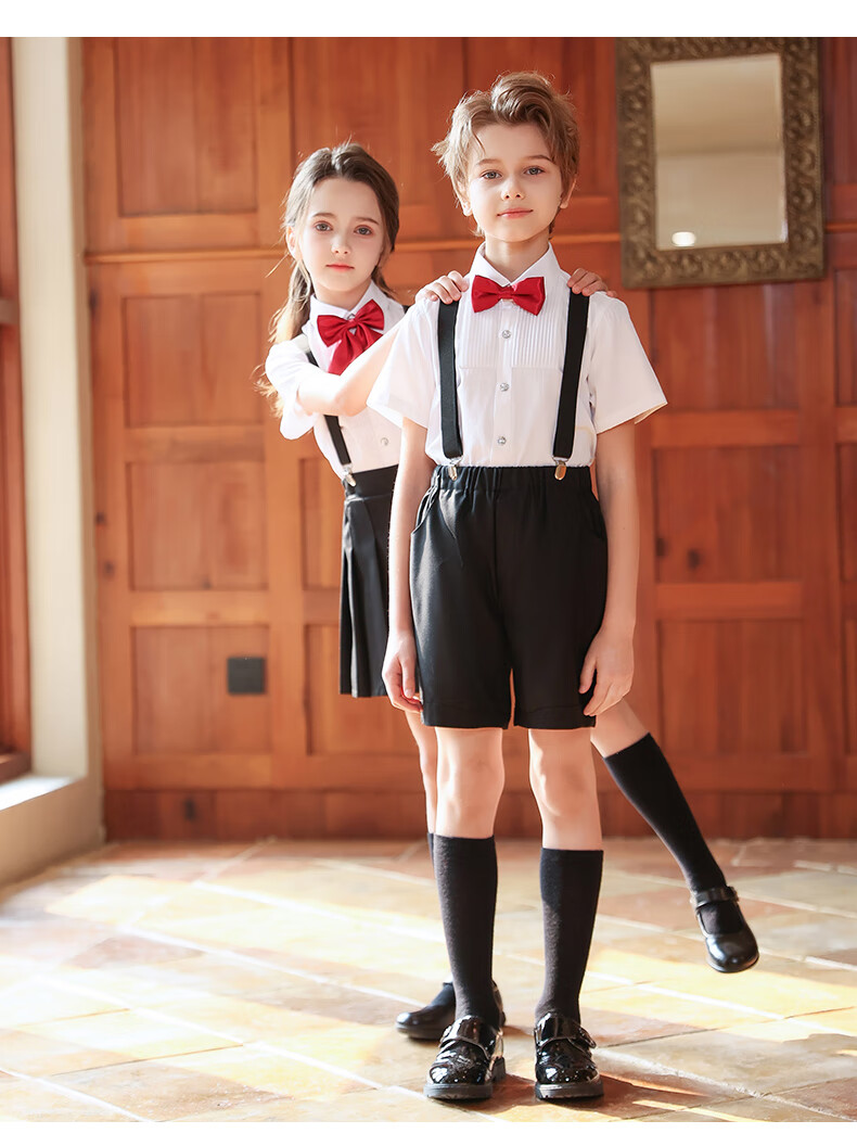 Yinuofang Children's Performance Costume Six-One Showwear Kindergarten Suspender Pants Set Graduation Photo Host Formal Wear 2
