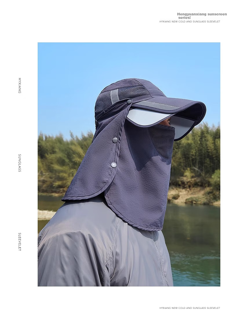 Hengyuanxiang Sun Hat for Men, Outdoor Summer UV Protection Cycling Fishing Sun Protection Hat with Face Shield And Neck Guard Integrated Mountaineering Cap 16