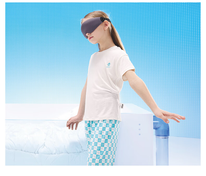 Hinos Children's Quick-Dry Short Sleeve T-Shirt And Pants Set for Boys And Girls, Indoor Home Wear, Pink Blue (Pants), Size 100 3