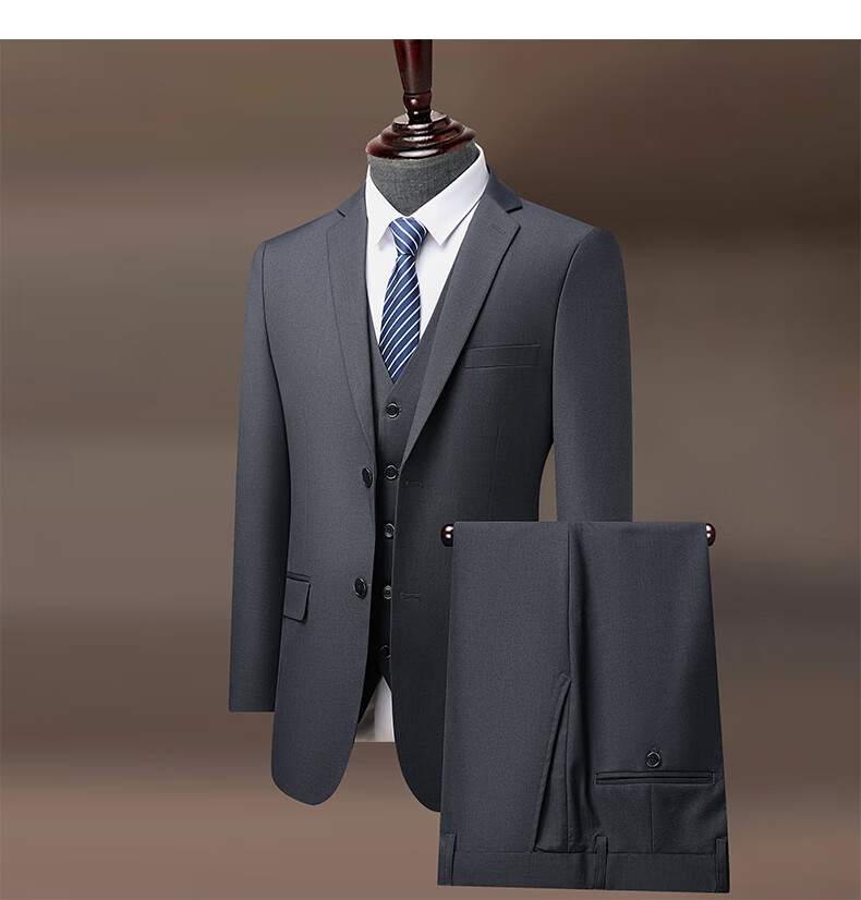 Hodo Men's Slim Fit Business Suit Set Groom Wedding Tuxedo Formal Attire 7