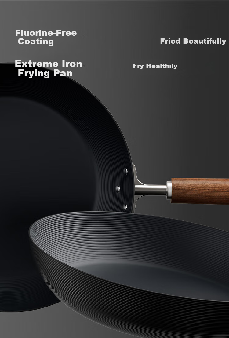 COOKER KING Non-Stick Frying Pan without Chemical Coating for Home Use, Pancakes, Steak, Induction Cooker, Small Iron Wok, Cast Iron Skillet, 24cm 4