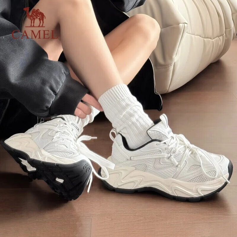 CAMEL [Galaxy] Women's New Trendy Sneakers, Breathable Mesh Upper, Thick-Soled Heightening Casual Versatile Dad Shoes