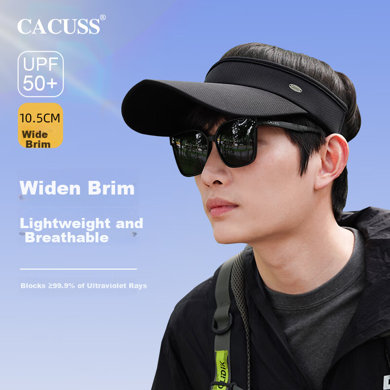 CACUSS Men's Summer Sun Hat, UV Protection Cap, Visor Hat, Sports Cap, Outdoor Running Cycling Women's Sun Hat
