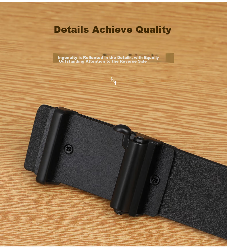 Viney Men's Belt, Cowhide Toothless Automatic Buckle Trouser Belt with Inner Buckle, Birthday Gift for Boyfriend, Husband, Father Or Dad 7