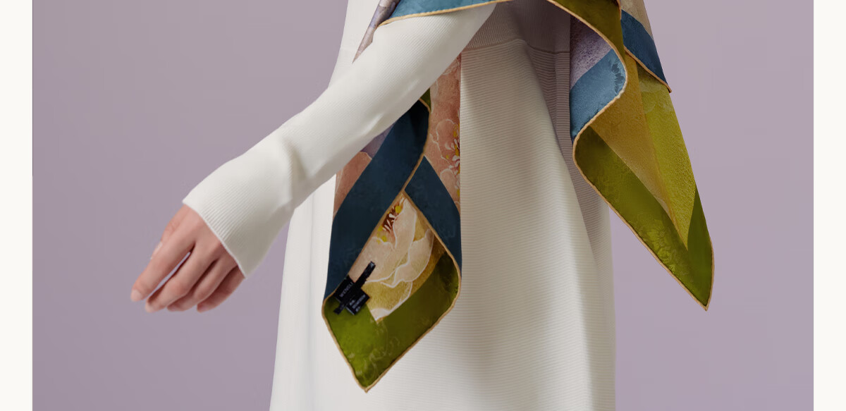 Wanshili Pure Silk Scarf Mulberry Silk Extra Large Square Double-Sided Hand-Rolled Silk Shawl Gift Box Birthday Present - Qingyan Ningzi 11