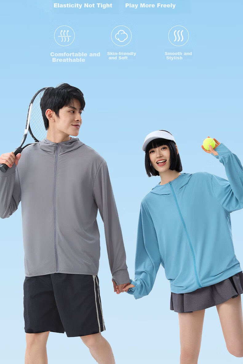 Baleno Sun Protection Jacket for Men And Women, Summer UPF50+ Lightweight Ice Silk Breathable Quick-Dry Hooded Coat, Commuter Long-Sleeve Jacket 10