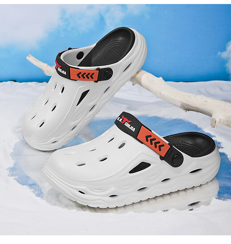 Bull Family Men's Summer New Casual Breathable Beach Shoes Thick Sole Dual-Use Clog Slippers with Soft Cushioning 5