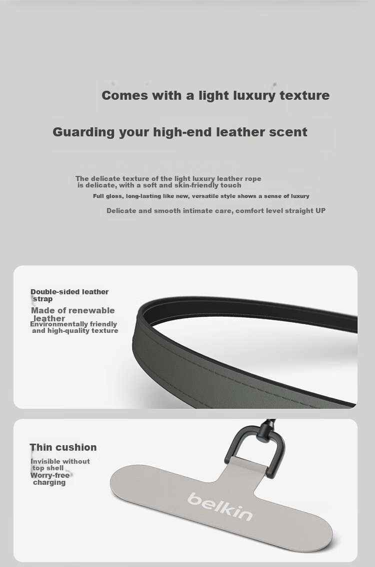 BELKIN Phone Lanyard Wrist Strap, Phone Chain, High-End Neck Strap, Crossbody Phone Anti-Loss Strap, Phone Pad, Leather Two-In Mickey And Friends 10