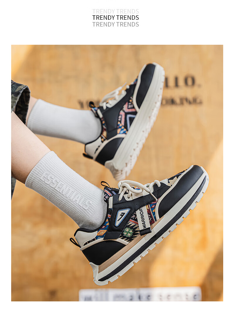 Warrior Men's Sneakers 2025 Summer New Sports Casual Shoes Versatile Thick Sole Height Increasing Shoes for Men Beige Color 39 18