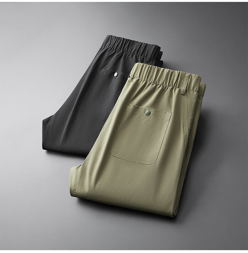 Ayoupang Summer Large Size Elastic Waist Dress Pants, Loose Elastic Business Thin Casual Trousers, Plus Size Cargo Long Pants 20