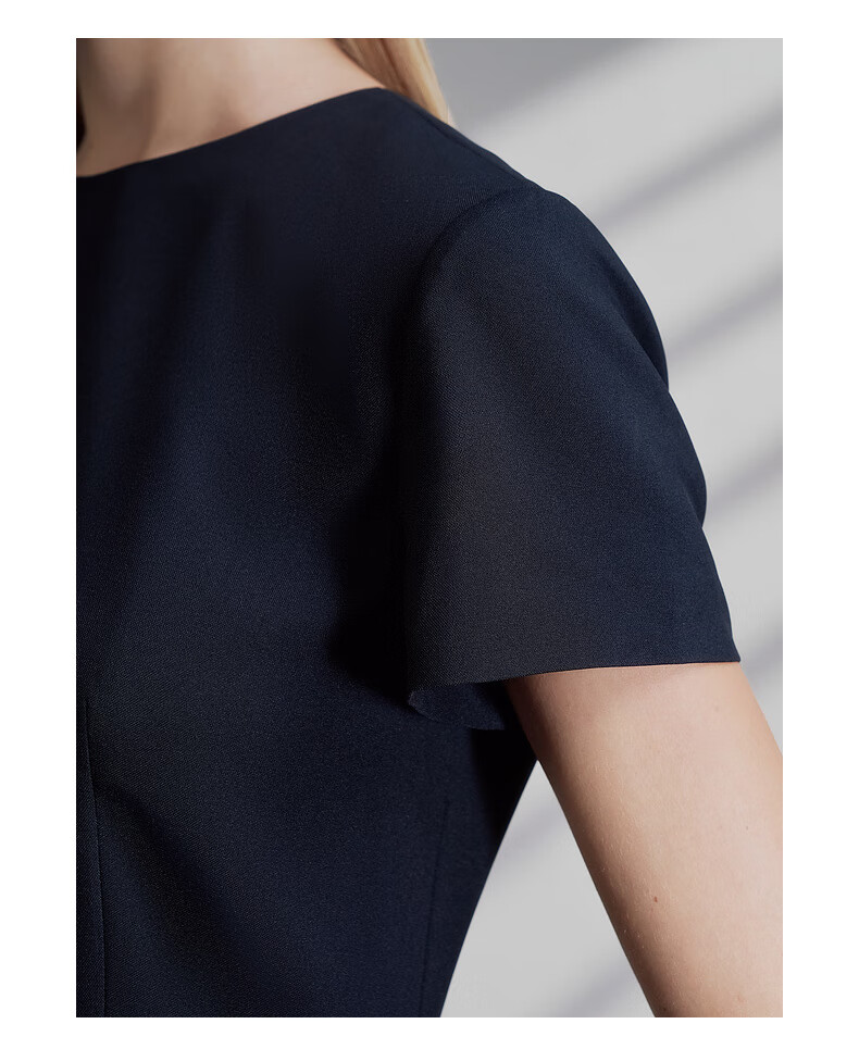 G2000 Comfortable Skin-Friendly/Mall-Matching Women's Spring And Summer Business Commute Short-Sleeve Dress, Black, M/36 4