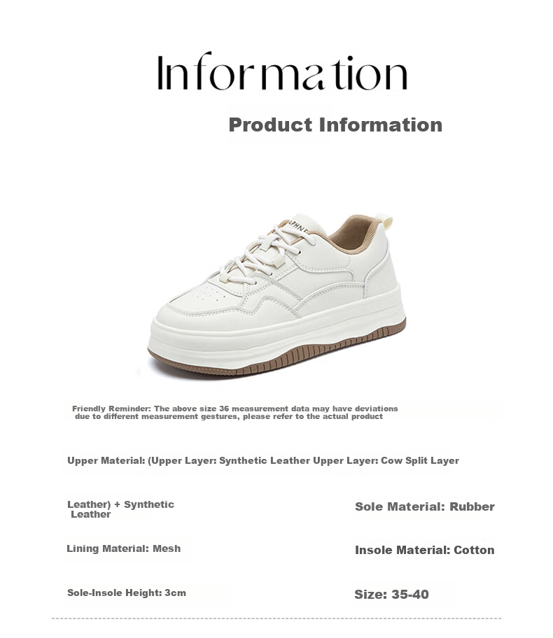 Daphne Thick-Soled White Sneakers for Women, Spring 2025 New Style Platform Shoes, Height-Increasing Fashionable Versatile Casual Sports Shoes 2