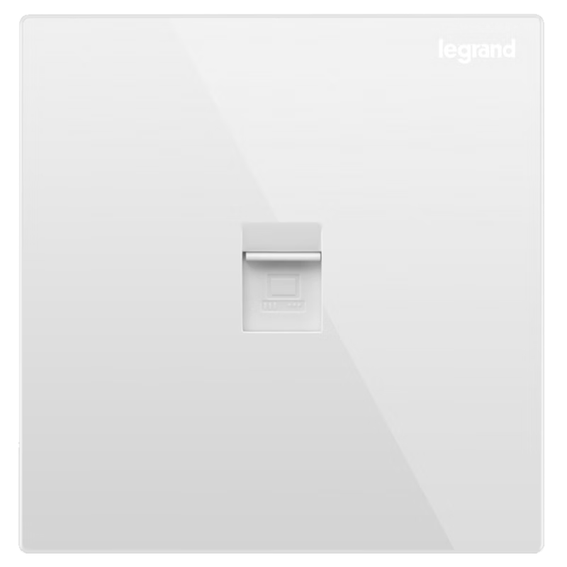LEGRAND Switch Socket Panel, Shidian Magnolia White Frameless, Single Computer/Network Cable Socket (Category 5e)