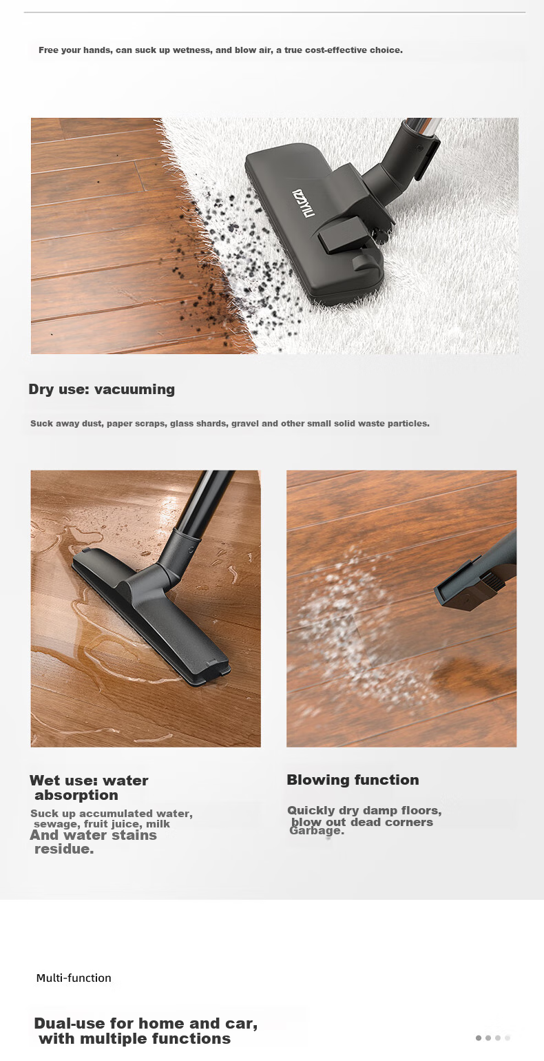 Yili Industrial-Grade Vacuum Cleaner for Commercial And Home Use, Tile Grouting, Wet And Dry Blowing, Car-Mounted Water Absorbing And Dust Removal Device with Strong Suction, Corded Handheld Barrel Vacuum Cleaner 6263-15L 2