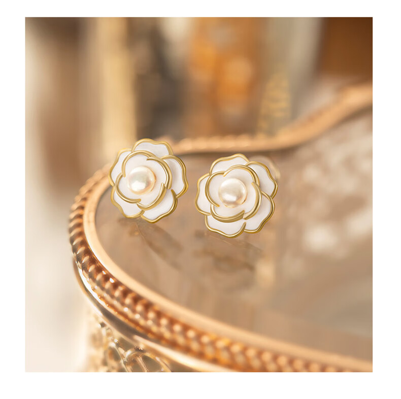 Amber Lollipop, Camellia Jewelry Stud Earrings for Women, Ear Ornaments, Birthday And Mother's Day Gifts for Mom And Wife, Practical Present 5