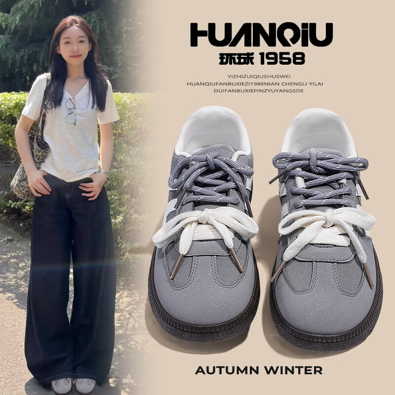 Global Gray Casual Training Shoes for Women Small Original Korean Style Student 2026 Spring New Versatile Sneakers for Women 15