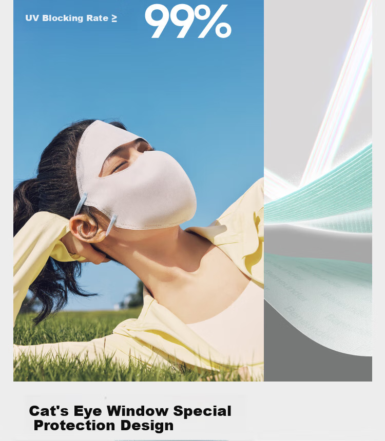 Beneunder Daily Disposable Sun Protection Face Mask for Women, Full Face UV Protection Mask, Twilight Black (X7) UV221 4