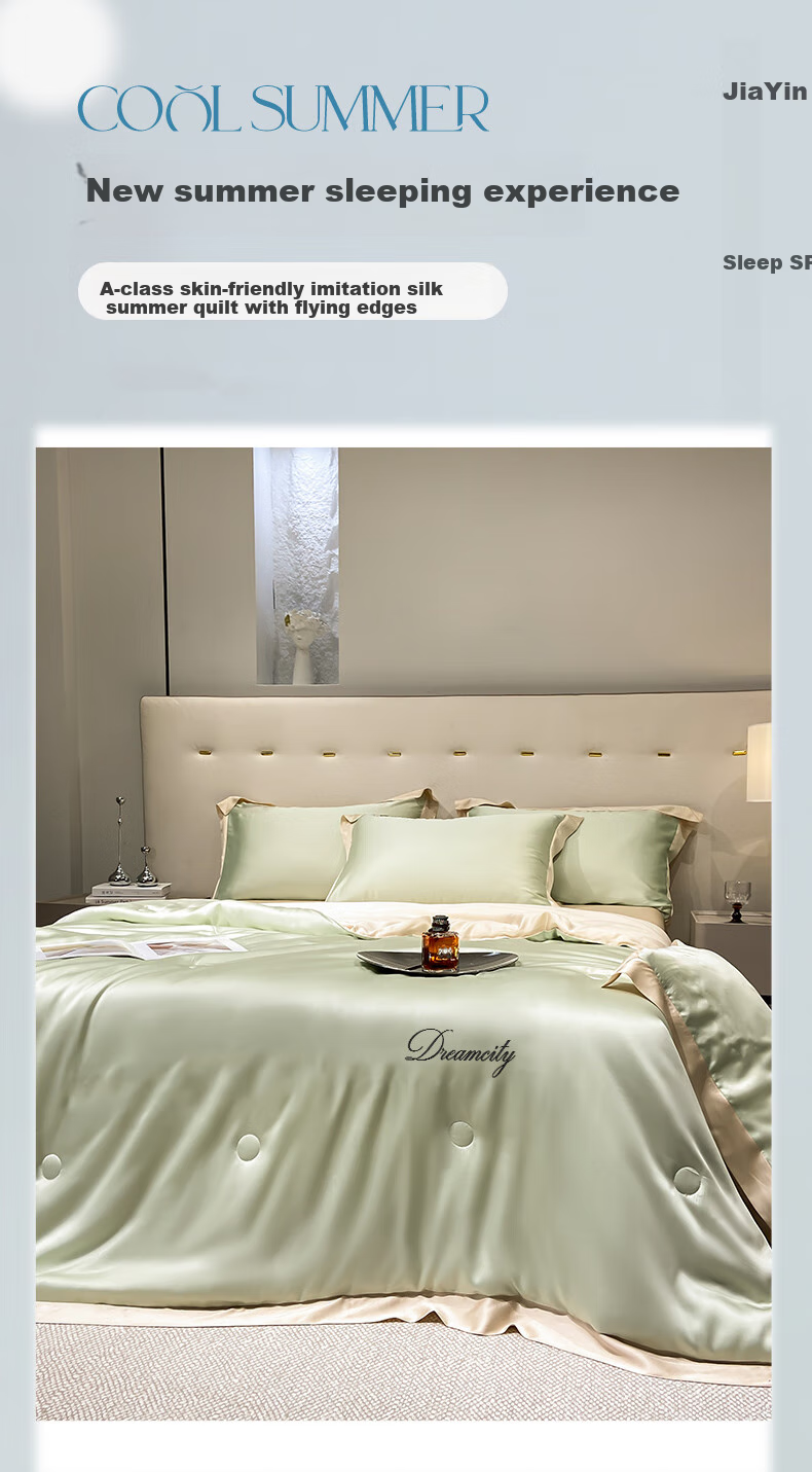Wuyinliangpin Class A Washable Ice Silk Summer Quilt, Thin Blanket Duvet Double Air Conditioning Quilt, 200*230cm 1