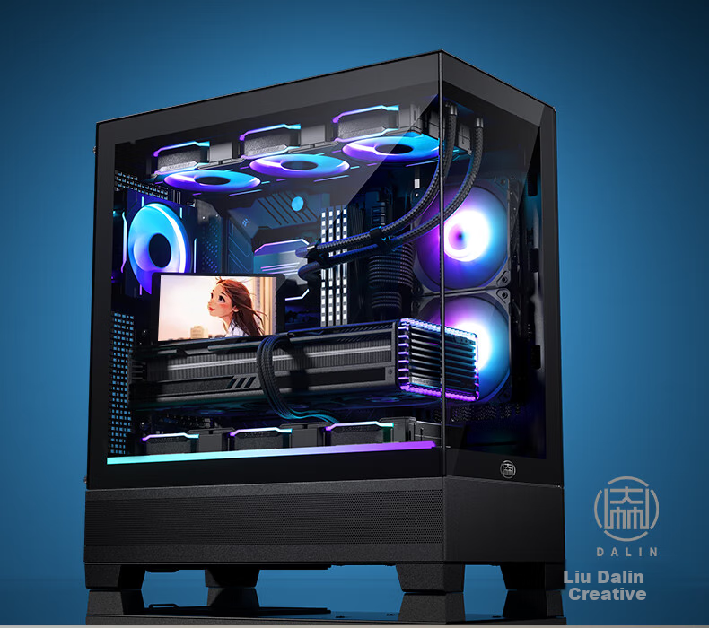 PHANTEKS XT523 View Black Sea View Tempered Glass Full View TX Motherboard Case for Desktop Computer (Side ARGB Light Strip/360mm Water Cooling Support/Type-C) 25