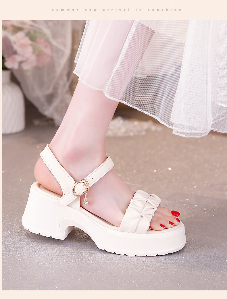 CARTELO Women's Roman Style Sandals Summer Chunky Heel Fashion Outdoor Beach Shoes 1594 Beige Size 40 8