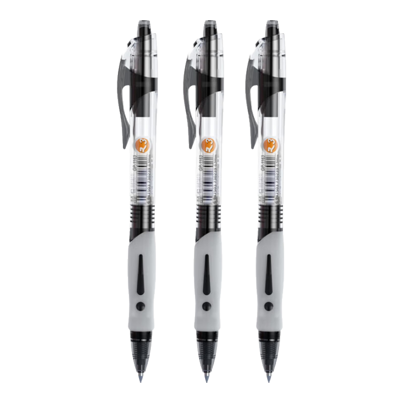 M&G GP1163A Retractable Gel Pen, 0.5mm Black Bullet Tip, Push-Button Business Office Signing Pen, Exam Rollerball Pen, 3 Pcs