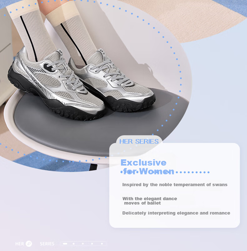 361° Women's Sports Shoes, Spring And Summer Swan Shoes, Mesh Upper, Retro Commuter Style, Thin-Soled Casual Shoes, 682526763-1 8