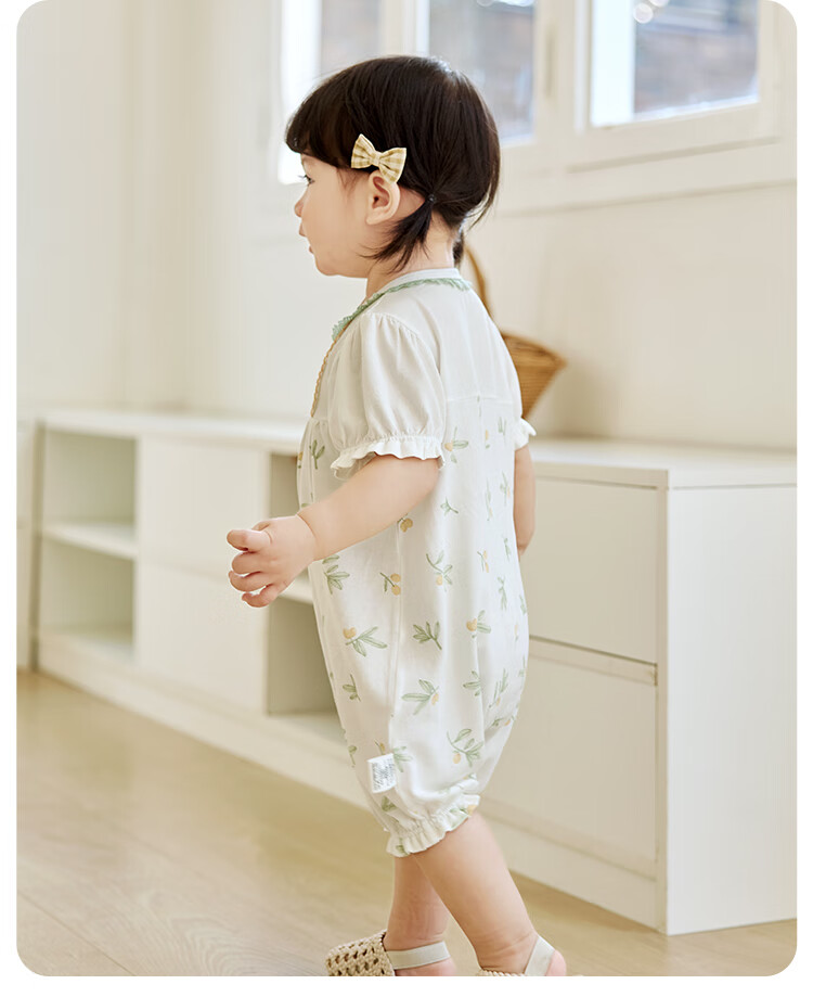 Wismorni Baby Boys and Girls Summer Thin Romper Short Sleeve Modal Pajamas 16
