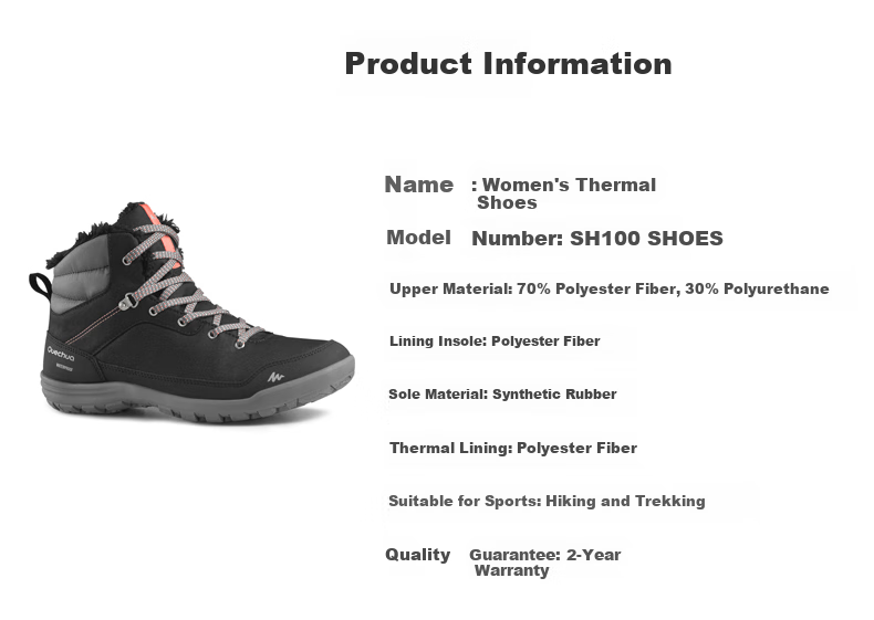 DECATHLON Women's Mid-Top Waterproof Hiking Boots with Warm Insulation, Model 2094206, Size 36 (Random Delivery of New Or Old Style) 4