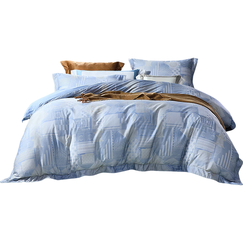 FUANNA Cotton Bedding Set, 100% Long-Staple Cotton, Includes Bed Sheet And Duvet Cover, Single/double Bed Linen Set, 203×229cm, Yade