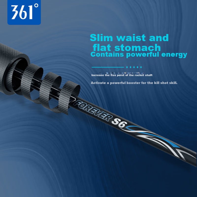 361° Ultra-Light 5U Full Carbon Badminton Racket, Yongheng S6 Single Racket, High-Power Offensive Type, Pre-Strung Finished Racket